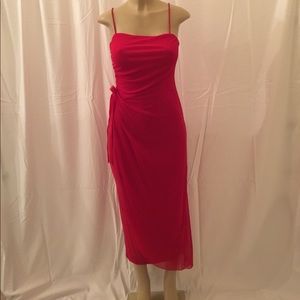 Red Dress with Sheer Mesh Overlay!!